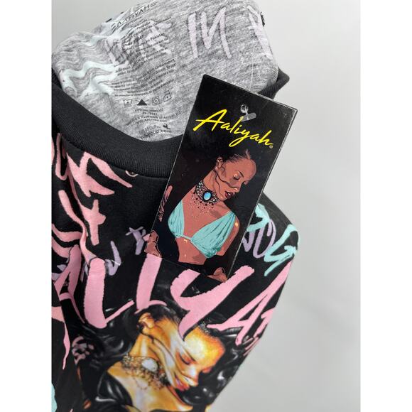 Aaliyah One In A Million Black Graphic TShirt Short Sleeve Large NEW Unisex - Picture 8 of 10
